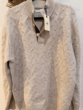 100% Merino Wool SINGER SARGENT men’s sz L Crewneck texture Sweater